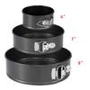 Round Non-stick Cake Pan Set - Removable Bottom, Latch Design, Carbon Steel, 3-Piece for Baking Pizza and More