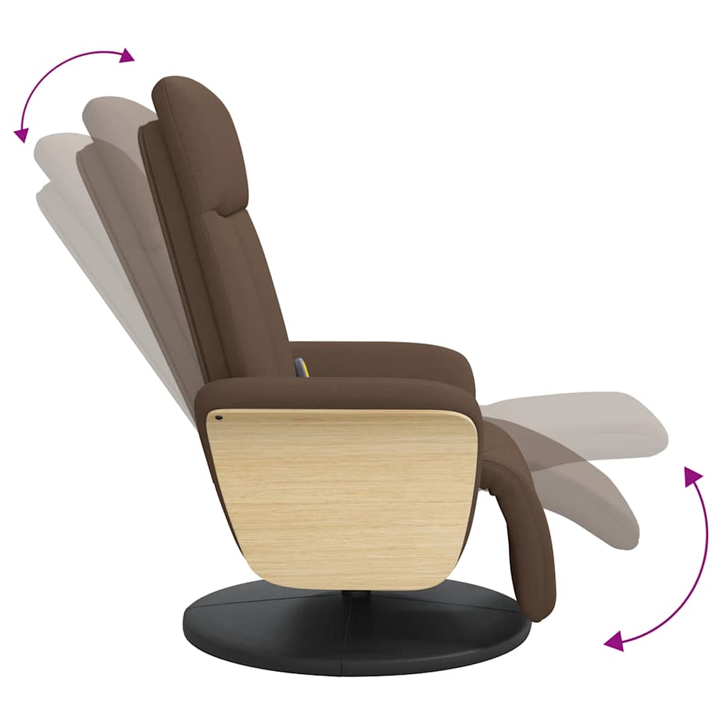 Massage Chair with Footrest Brown Fabric