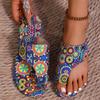 South East Asia 2025 flat bottom large size printing famous style cool slippers summer new set toe Roman style foreign trade slippers