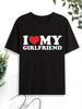 I Love My Girlfriend' Print T Shirt