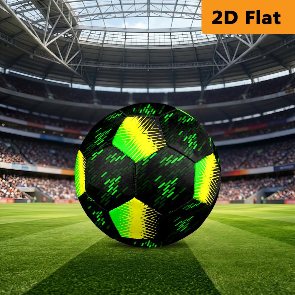 Green Neon Lines Size Soccer Ball High Elasticity Match Universal Unique Soccer Gift Football Suitable For Both Training And Competition