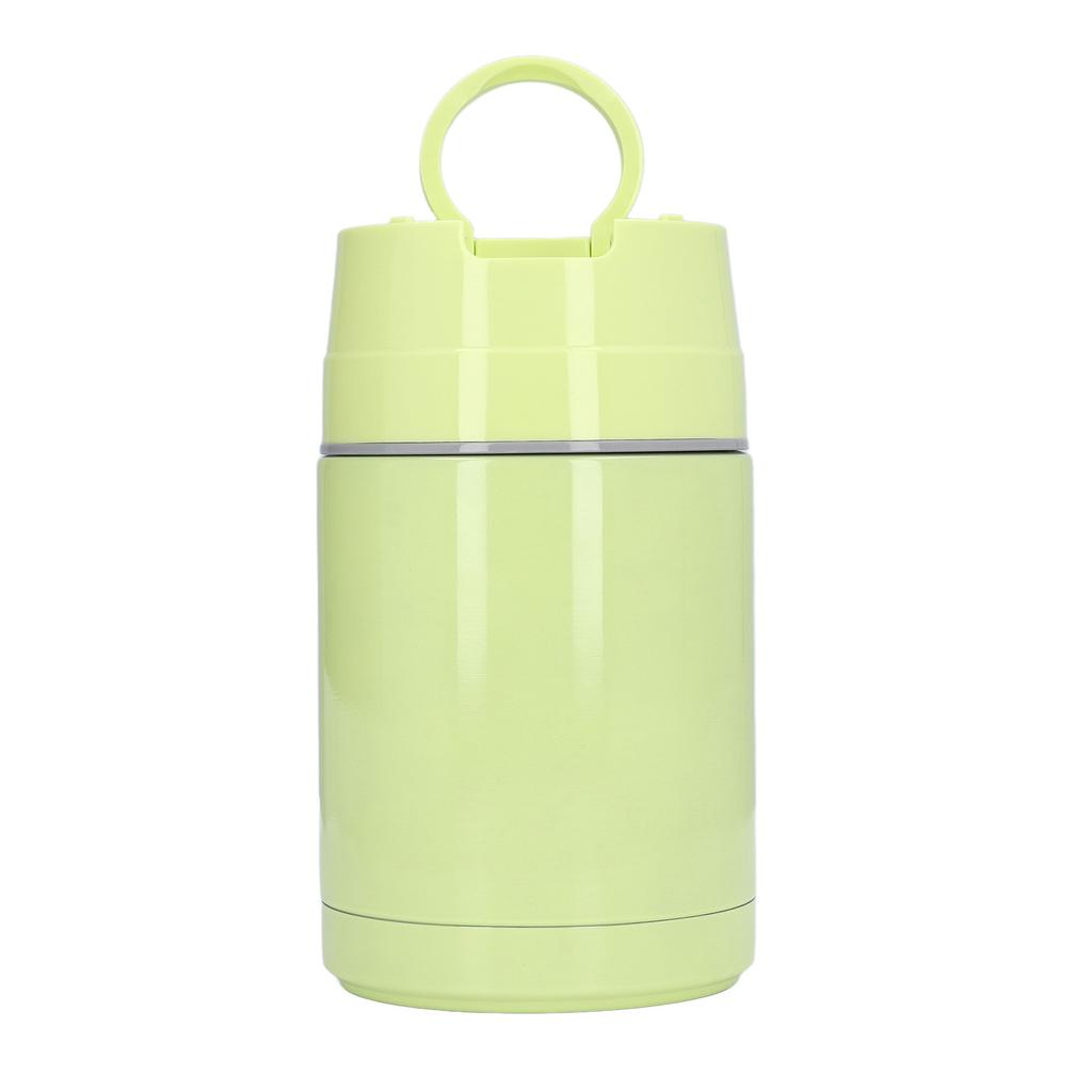 304 Stainless Steel Insulated Food Jar Leakproof Prevent Slipping Portable Stew Beaker with Spoon for Outdoor Grass