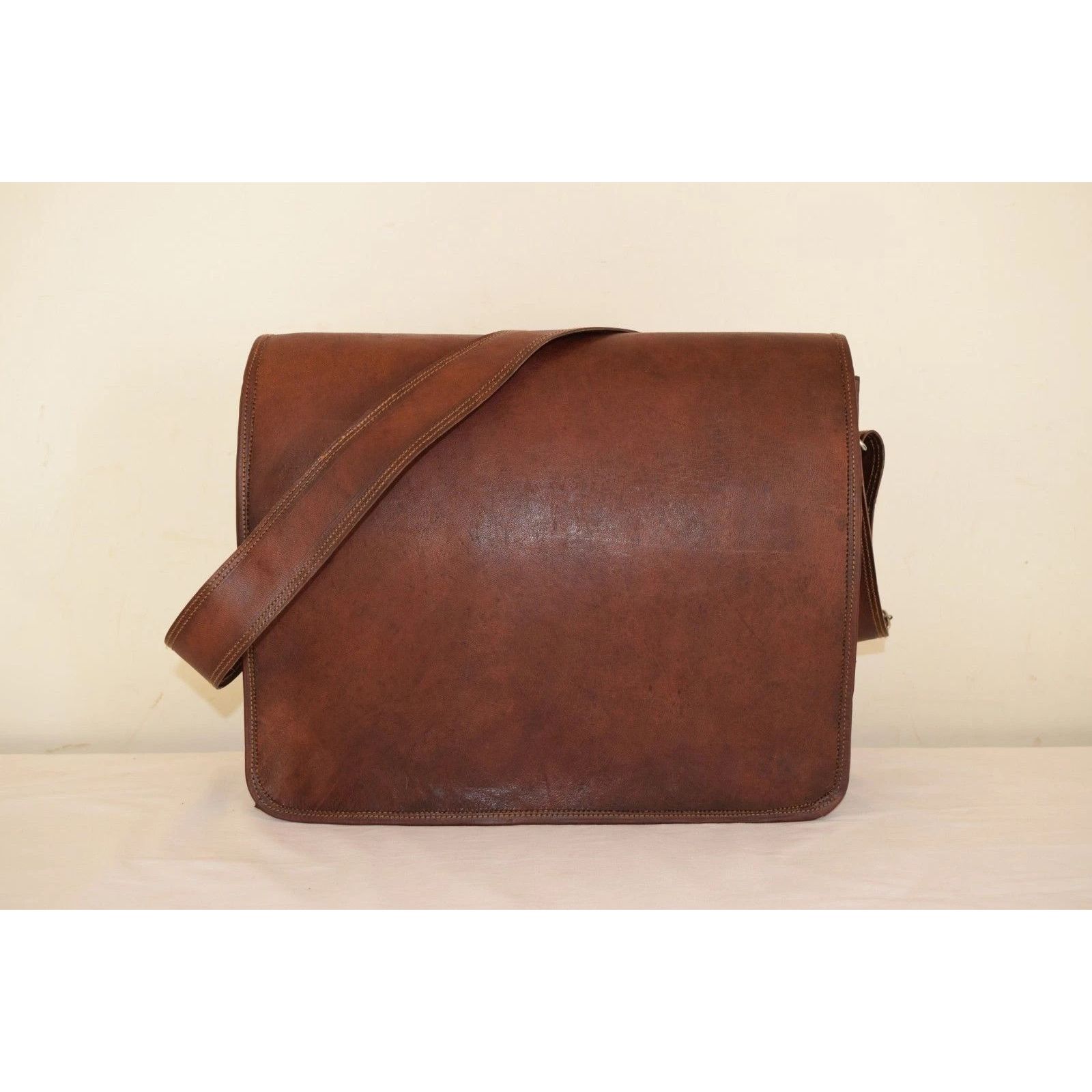 

Сумка Кожа Винтаж Мужская Сумка-мессенджер На плечо Сумка-портфель для ноутбука 18 x 14 x 6 in