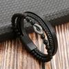 Pulsera de Cuero para Hombre Clásica Estilo Nuevo Tejida a Mano Combinación Multicapa Accesorio Moda Joyería para Hombre Venta al por Mayor Dropshipping