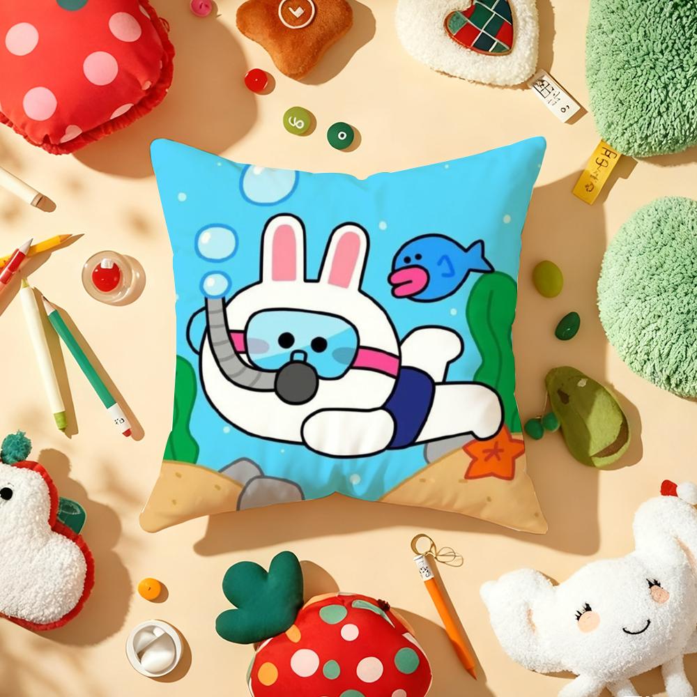 Kingdom L-Line F-Friends Pillow Case Plush Fabric Soft Double-Sided Printed Sofa Warm Winter Home Gift Cushion Cover