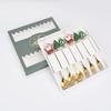 Cartoon Christmas Tree Stainless Steel Dessert Cutlery Set: Cute Fruit Fork & Spoon Gift