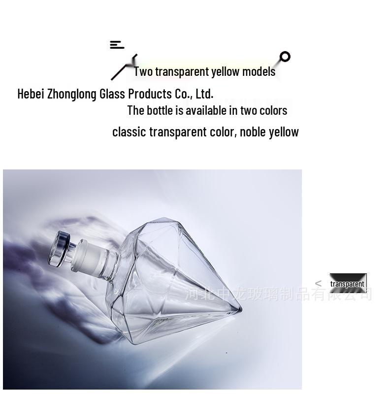 Diamond-Shaped Whiskey Decanter and Glass Set.