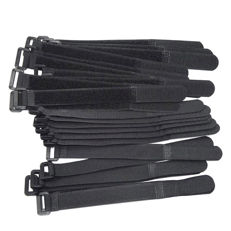 10 Pc 2*20Cm Reusable Fastening Bike Tie Nylon Hook & Loop Durable Multil Purpose Self-Adhesive High Quality Strap Cable Ties
