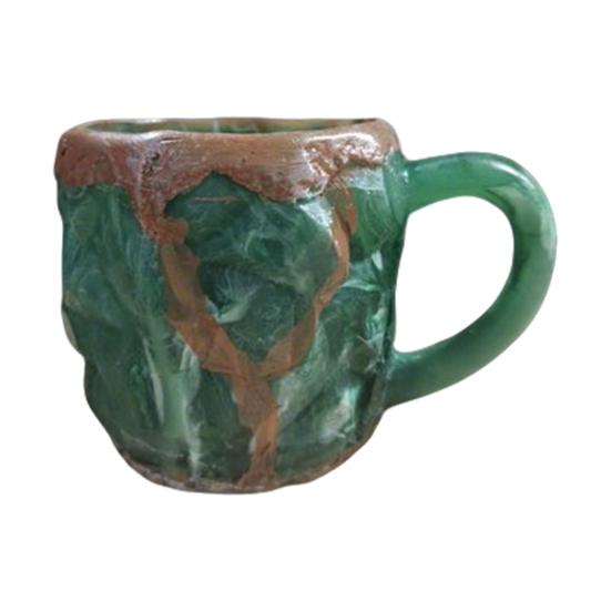 

Минеральная кружка для кофе из искусственного хрусталя, 11 унций, чашка для минеральной воды из искусственного хрусталя, уникальный дизайн, сохраняющий тепло, кружка для питья для дома и офиса зелёный