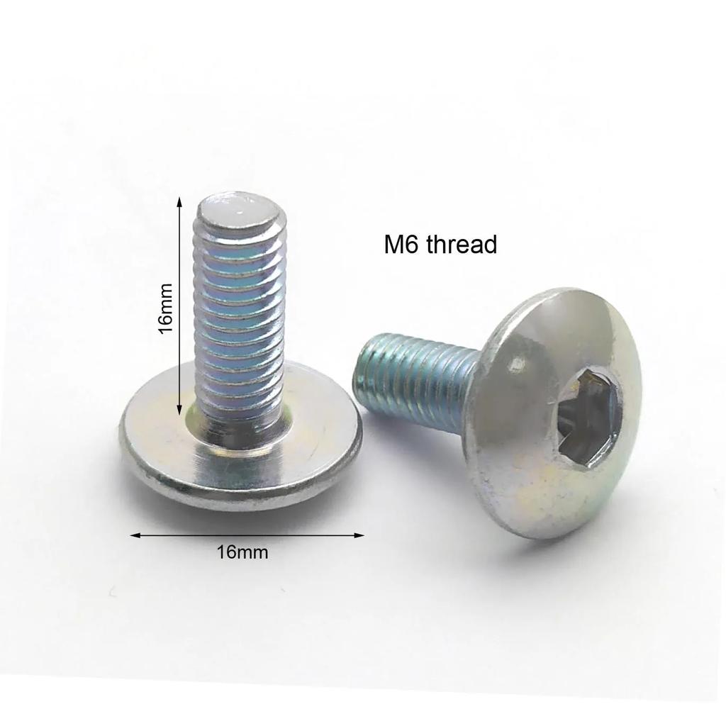 10-20pcs Big Flat Round Head Inner Hexagon Screw Bolt M6 6mm M6X16 Dark Silver for Motorcycle Scooter ATV Moped Plastic Cover