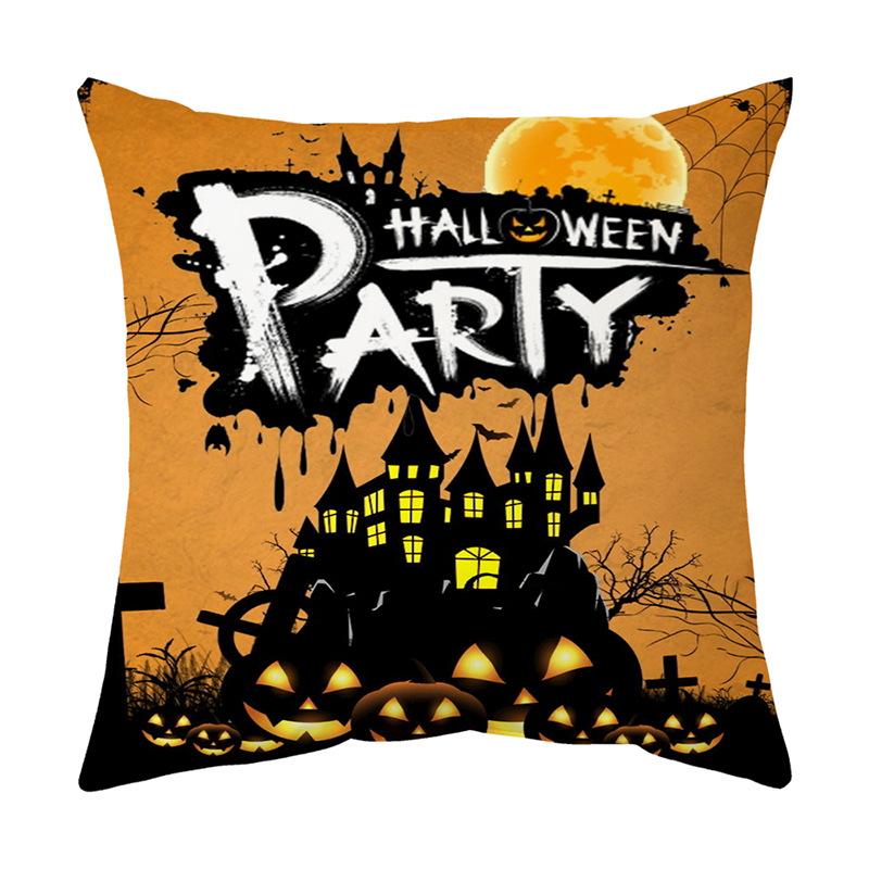 Halloween Series Pumpkin Cushion Pillow Cover Printed Pillow Cover Cushion Cover Holiday Gift