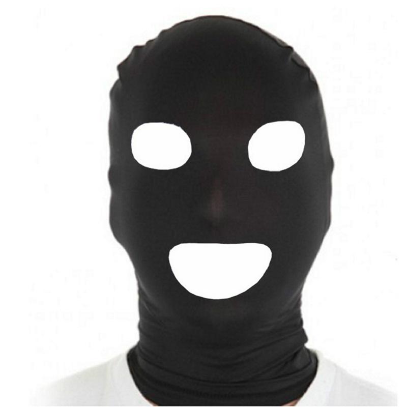 Halloween Cosplay Sexy Party Lycra Spandex Zentai Open Eyes Mouth Full Mask Hood
