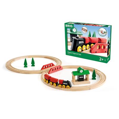 BRIO Classic Rail Figure-8 Set [22-Piece Set] for Ages 2 and Up (Wooden Train Toy with Rails) 33028