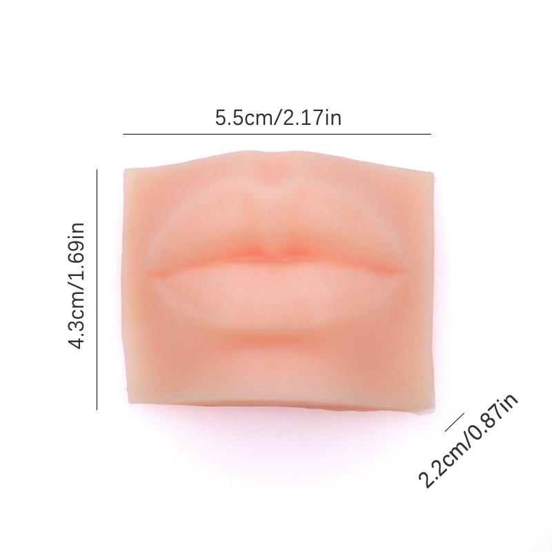 

1Pcs Thickened Silicone Solid Lips Model Simulation Artificial Practice Skin For Permanent Fake Foot Nail Piercing Training square