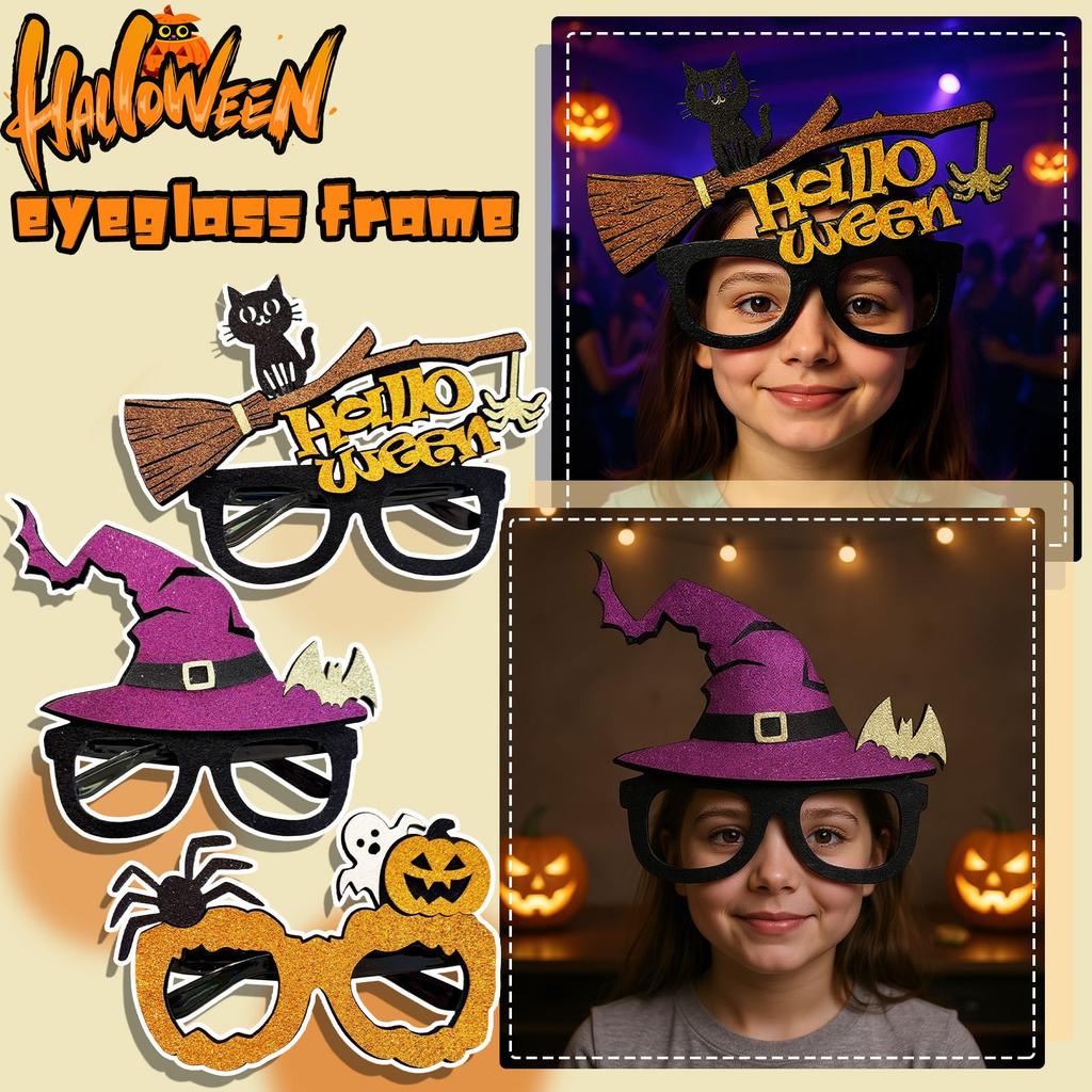 Halloween New Pumpkin Glasses Frame Decoration Party Supplies Holiday Party Funny Dress Props