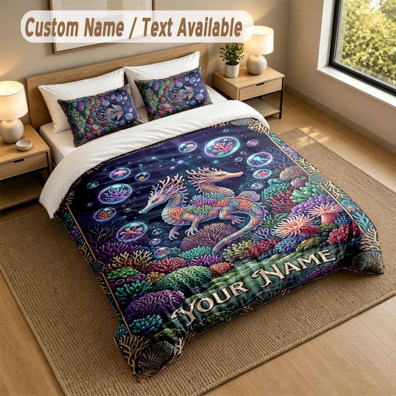 Dragon Phoenix Theme Personalized 3Pcs Bedding Set Custom Text & Name 1 Sheet 2 Pillowcases Household Bedding 1pc