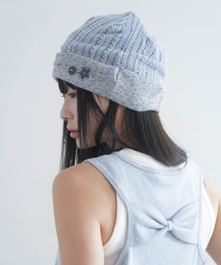 Mimdeowodeulobeu Summary Button Beanie_Baby Blue