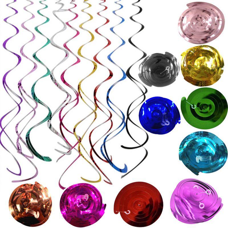Multicolor Hanging 6pcs Spiral Swirls Birthday Wedding Party Decoration Ceiling