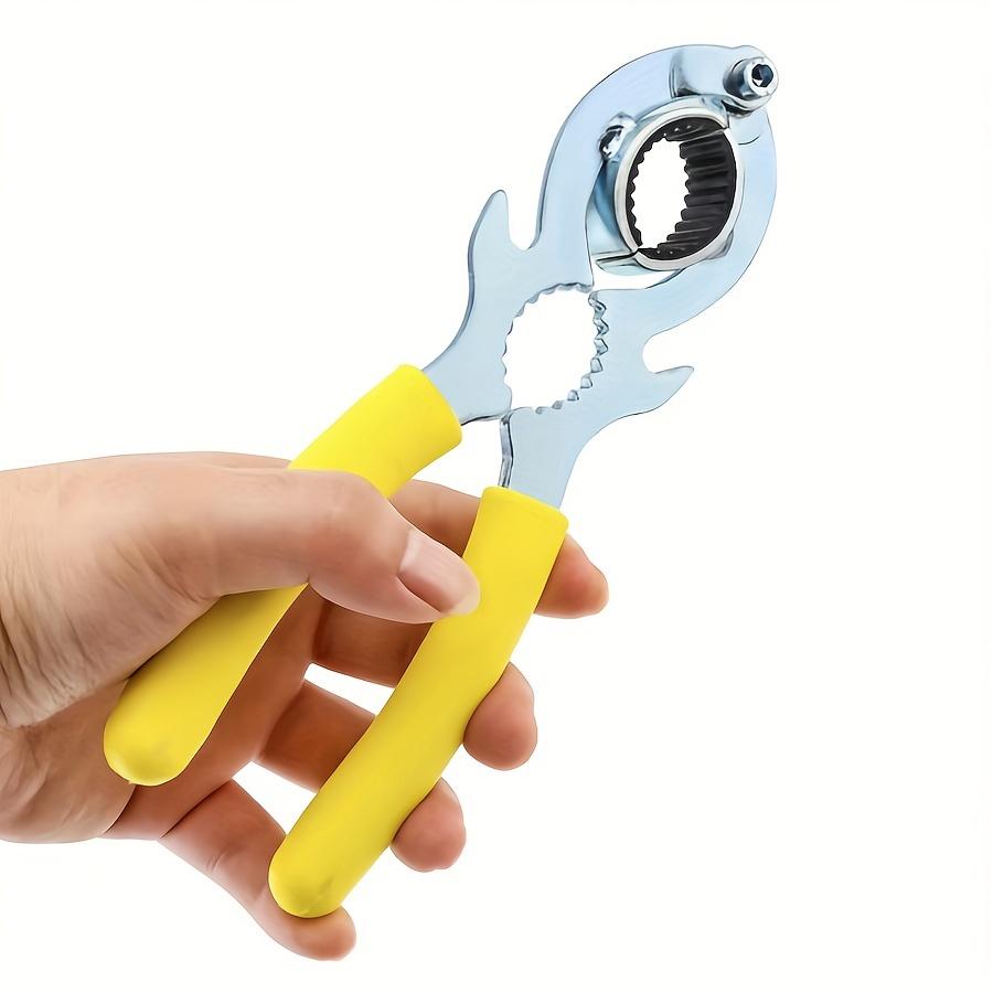 1pc Multifunctional Faucet Wrench with Yellow Rubber Grips - Kitchen & Bathroom Sink Aerator and Filter Removal Tool, Durable Metal Construction