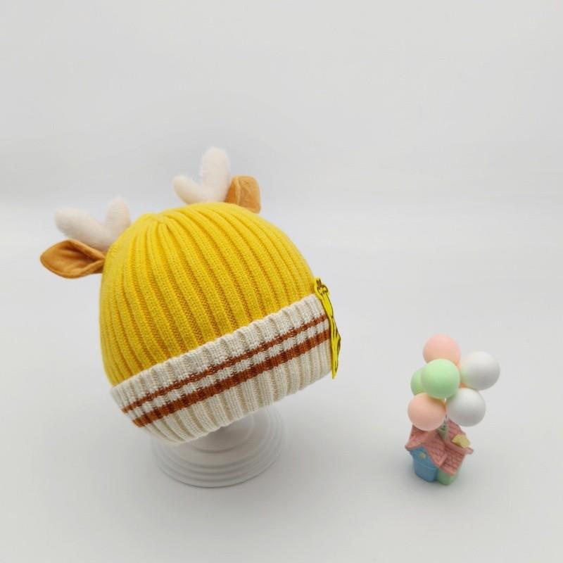 Autumn and Winter Children's Knitted Hat with Thick Velvet Cartoon Warm Hoodie Super Cute Baby Boys and Girls Pure Cotton Hat