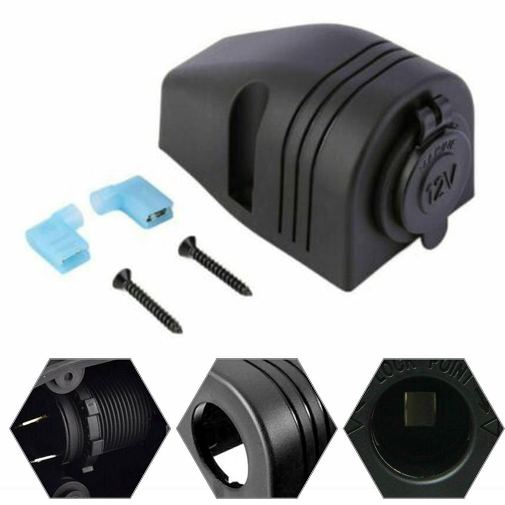 Black Plastic Power Socket 12V 24V for Car Boat Motorcycle Dashboard