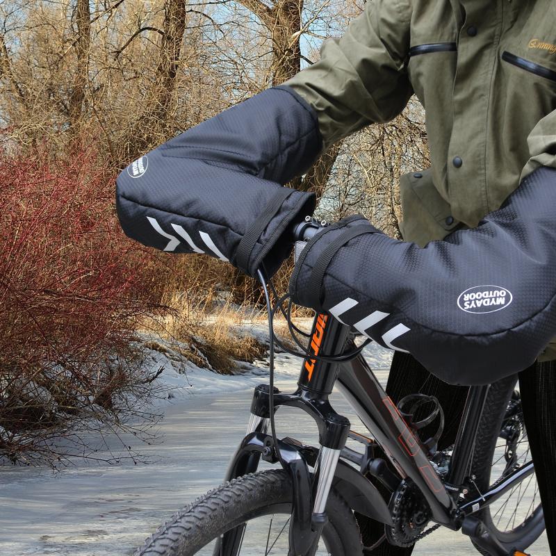 1 pár zahřívacích rukavic na kolo Větruodolné Chladuvzdorné Bezpečné Reflexní design Řídítka horských kol