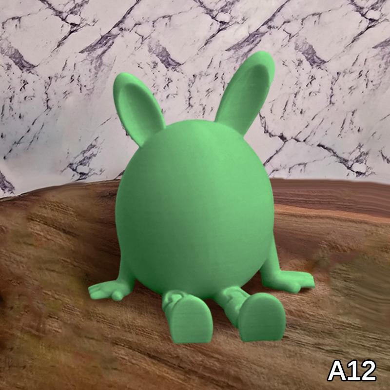 

S-1Pc Articulated Bunny Egg Figurine Easter Decoration Movable Leg Joint Egg Statue Home Office Desktop Ornament And Gift
