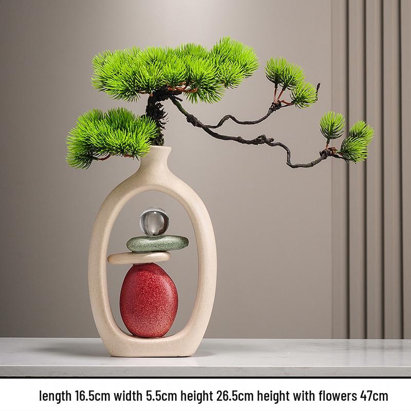 Fortune Cat Money Tree Figurine - Office, Shop, Reception & Housewarming Decoration