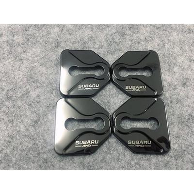 STI Door Striker Cover for Subaru Garnish 4 PCS 1 Stainless Steel Levorg Impreza WRX Legacy XV (Black)