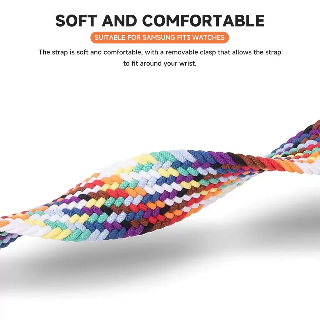 Bands for Galaxy Fit 3 Strap Accessories Sport Nylon Braided Adjustable Replacement Correa Bracelet for Samsung Galaxy Fit3 Band