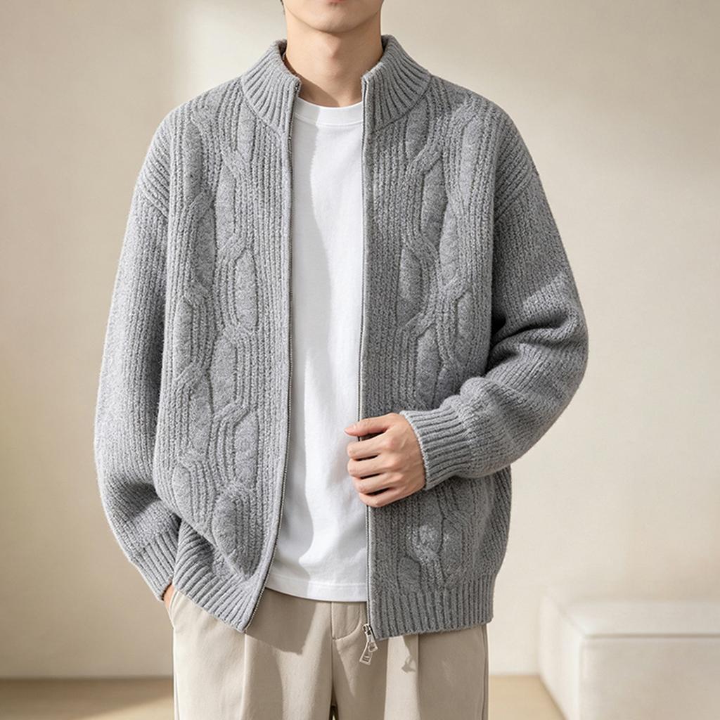 Men's Color Loose Fit Casual Blended Knit Top for Everyday Wear and Lounging
