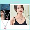Luxurious Heart-shaped Necklace For Women Stylish Titanium Steel With Gemstone Inlay