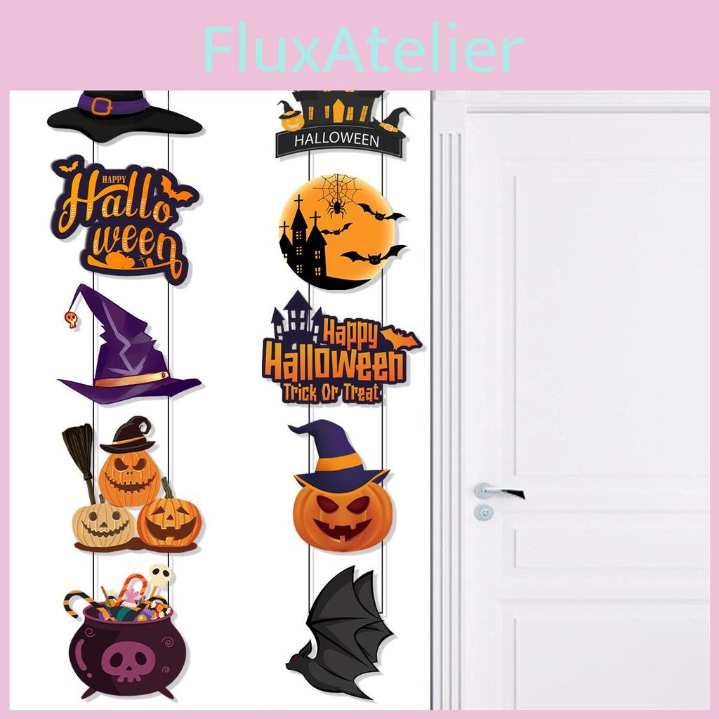 Halloween Door Scene Setter With Paper Pumpkin And Bat For Trickortreat And Party Atmosphere