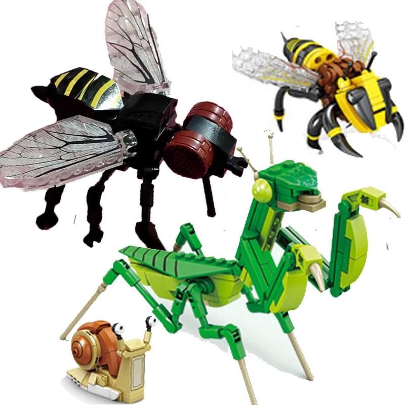 

Модель насекомых, строительные блоки, летающая пчела, муравьи, божья коровка, улитка, стрекоза, кирпичи, детская головоломка, сборка, игрушки, подарок