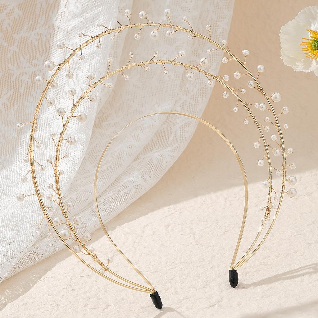 New Madonna Halo Hair Crown Handmade Pearl Funny Dressing Headwear Retro Lolita Crown Headband