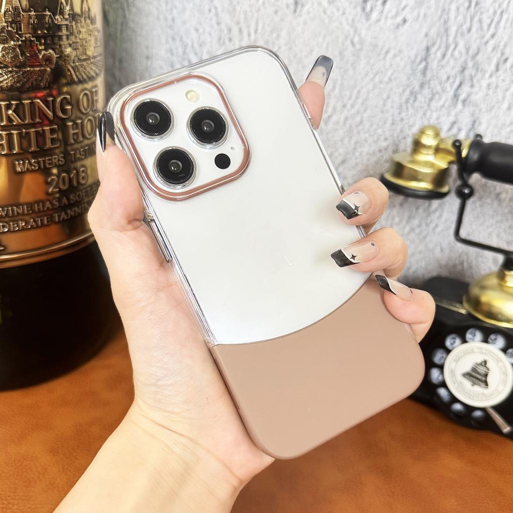 Splicing 2-in-1 is suitable for Apple 16Promax mobile phone case, ultra-thin and transparent iPhone16 all-inclusive PC case.