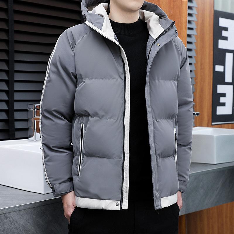 Hooded Cotton Jacket Men's Autumn and Winter New Fleece Thickening Winter Loose Warm Trendy Padded Clothes