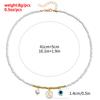 Exclusive, Bohemian White Rice Bead Beaded Necklace, Ethnic Style Alphabet Eye Pendant Necklace