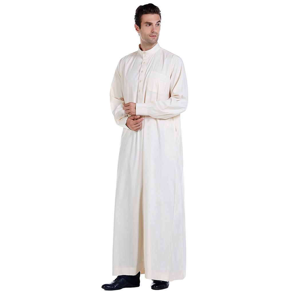 Men's Middle Muslim Fashion Dresses And Long Topcoats Comfortable Blouse