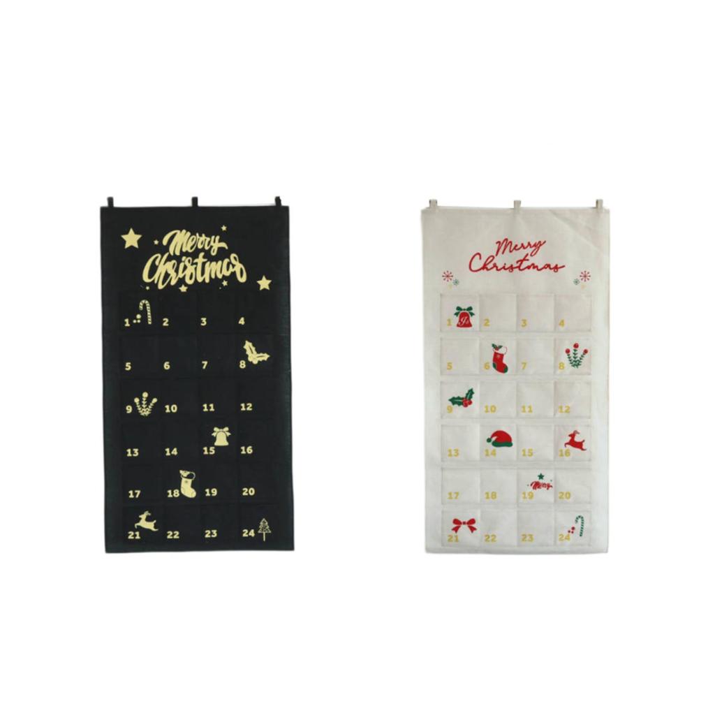 Christmas Advent Calendar with 24 Pockets Empty Decorations Decorative Household Organizer for Party Living Room Door Dorm Home