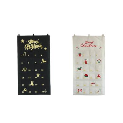 Christmas Advent Calendar with 24 Pockets Empty Decorations Decorative Household Organizer for Party Living Room Door Dorm Home