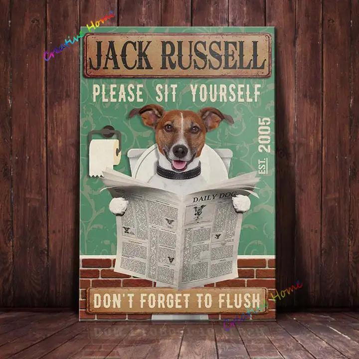 Jack Russell Terrier & Co. Bade Seife Blechschild Kaffee Metallschild Vintage Bar Zuhause Badezimmer Wanddeko Lustiges Schild 12x8 Zoll