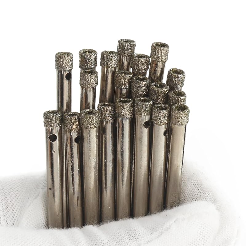 JINGLING 3mm Diamond Drill Bit, 1/8" Diamond Drill Bits, Glass Drill Bit, Coated Hole Saw Core Bit Tools for Stone Tile Pack of 20Pcs