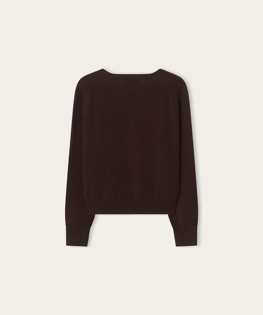 ATA Cadiz Wool Cashmere V-Neck Pullover_Brown