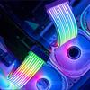 RGB Neon Wire Light Strip for Computer Case – 24-Pin Rainbow Decoration Panel