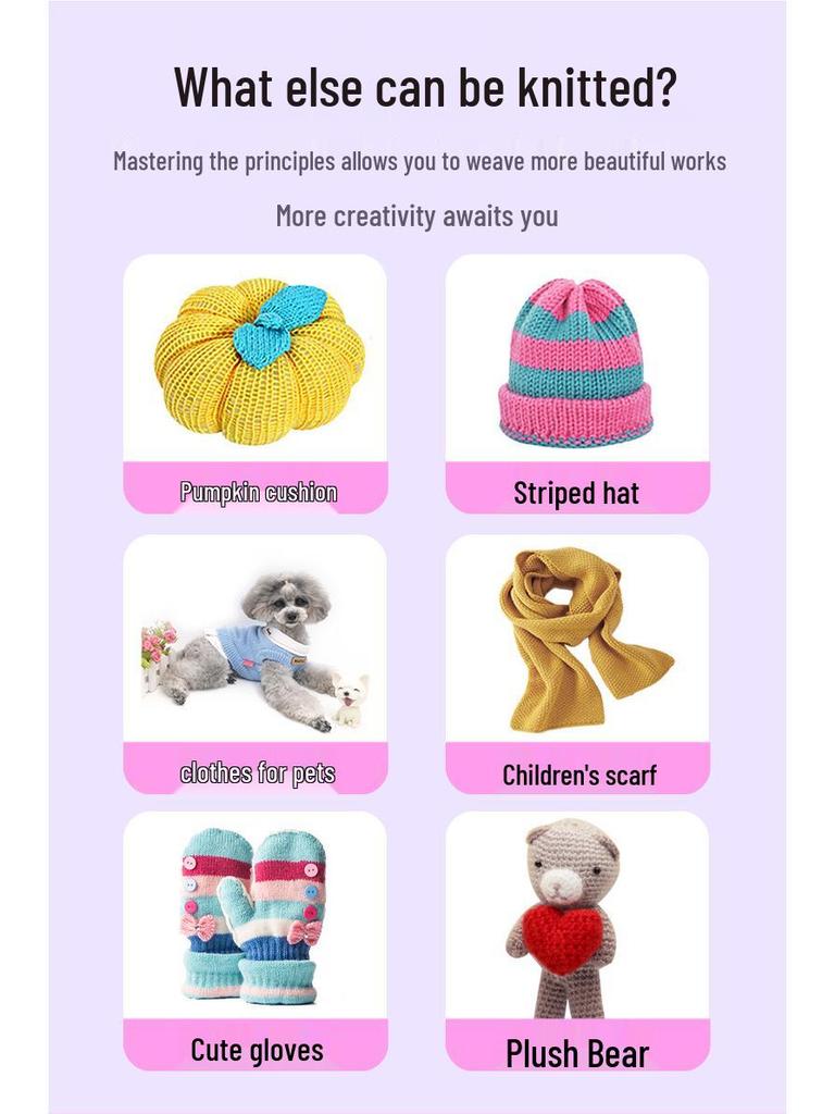 Hand-Cranked Kids Knitting Loom for Socks, Scarves, and Sweaters - Home & Kindergarten Toy