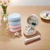 Cute Heart-Shaped PU Jewelry Box with Keychain, Zipper Closure Desktop Organizer Perfect for Earrings, Necklaces and Rings