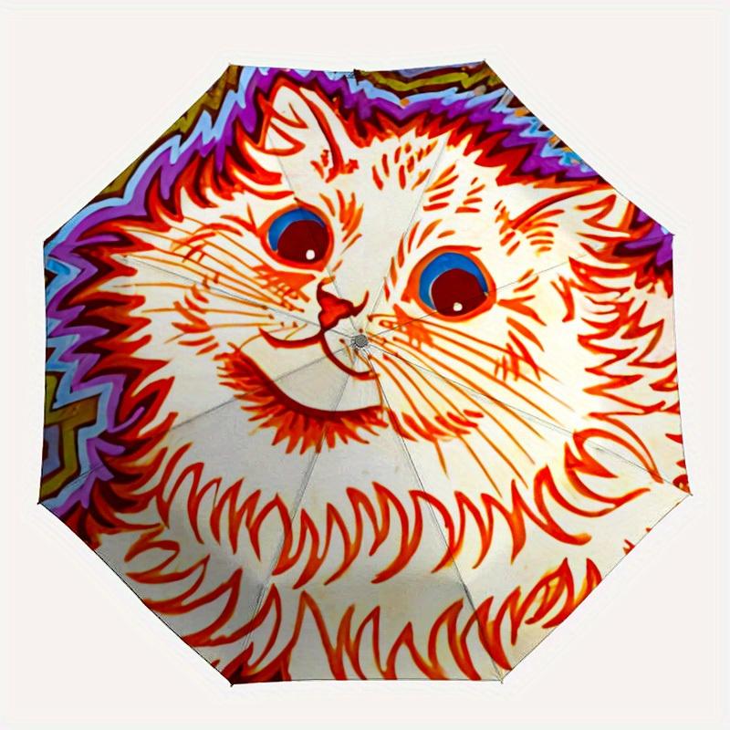 

1pc Cat Whiskers Automatic Open/close Folding Compact Umbrella, 8-Rib Sturdy Canopy, Lightweight Portable, Everyday Use, Gift, Outdoor Umbrella, Trave