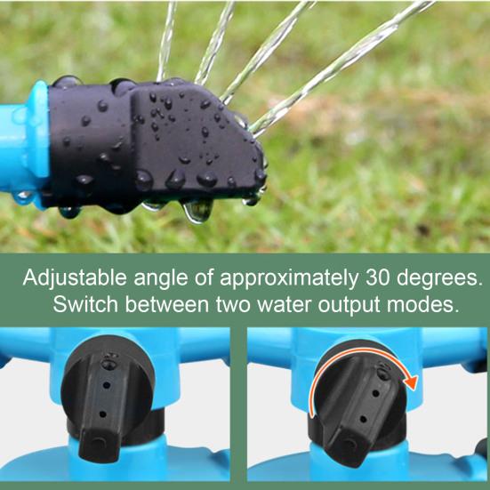 3-Arm Lawn Sprinkler Adjustable 360-Degree Rotating Garden Sprinkler Large Area Coverage Sprinkler for Yard Watering Kids Pets Playing