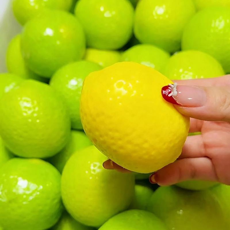 @Nowa Ręcznie robiona Chrupiąca cytrynowa Piłeczka Antystresowa Zabawka do ściskania Zmieniająca kolor Mango Miękka Piłeczka Fidget ASMR Sensoryczna Zabawka do Redukcji Stresu Prezent